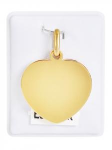 Adeliás Кулон унисекс - кулон в форме сердца с гравировкой, изготовленный из нержавеющей стали с золотым покрытием