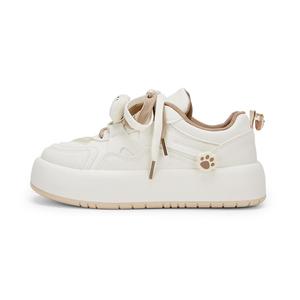 KARLIE KELLER Женские кремовые низкие скейтерские кроссовки для увеличения роста, устойчивые к истиранию, легкие и водонепроницаемые, цвет Ecru