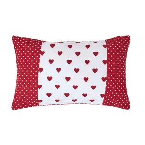 Чехол для подушки в стиле пэчворк, сердечки, 30/50 см Homescapes, красный