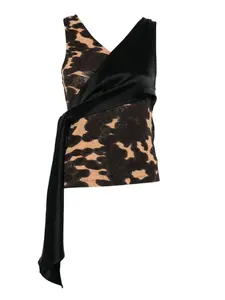 Топ с драпировкой Nanushka, коричневый