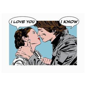 Фреска Komar Comic Quote Leia Han, разноцветный