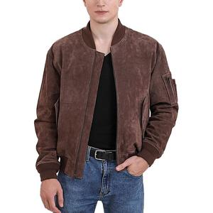 Мужская замшевая куртка-бомбер Ma-1 Landing Leathers, коричневый