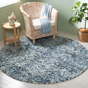 Ковер SAFAVIEH, 183 x 183 см, Abstract Collection, Black & Ivory, геометрический рисунок, ручной работы из шерсти, идеально для гостиной, спальни, столовой (ABT495Z-6R)