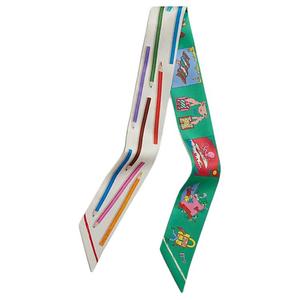 HERMES Шёлковый шарф, Cream/Green