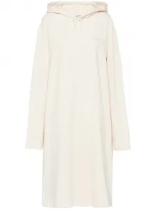 Платье-худи с логотипом Prada, нейтральный