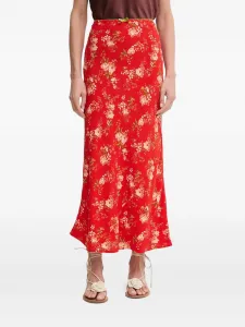 Длинная юбка с цветочным принтом Never Fully Dressed, красный