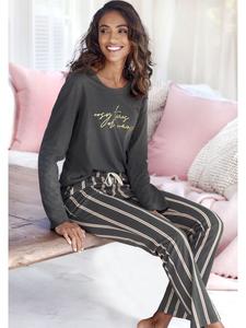 Пижамные брюки в антрацитовую полоску LASCANA