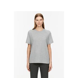 Женская хлопковая футболка Arket с круглым вырезом, серебристо-серый