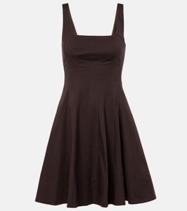 Укороченное хлопковое платье Wells Staud, Earth