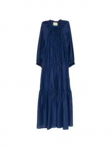 Макси-платье Viento с оборками Momoni, синий