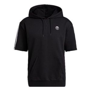 Футболка dm ss hoodle casual breathable basketball hooded sports short sleeve black Adidas, черный