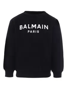 Толстовка с логотипом Balmain Kids, черный
