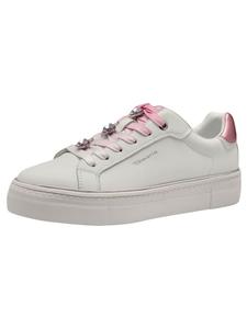 Кроссовки на шнуровке Tamaris, цвет white/pink