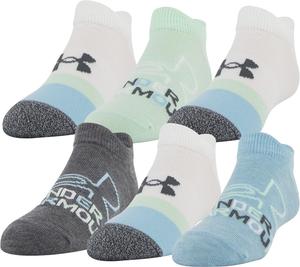Детские носки Under Armour Essential 2.0, легкие, носки-невидимки (упаковка 6 шт), Sky Blue/Assorted