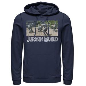 Мужской пуловер с капюшоном и принтом Jurassic World Owen Raptor Pack Trainer Licensed Character, синий