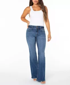 Джинсы Juniors' Bootcut с эффектом потертостей и двумя пуговицами Celebrity Pink, синий