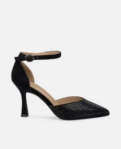 Женские туфли на шпильке с носком, украшенным стразами Alma en Pena, черный