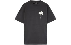 Футболка из хлопка с принтом «Пальма» Palm Angels, темно-серый