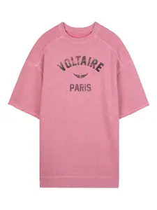 Платье-футболка с рукавами реглан Zadig & Voltaire Kids, розовый
