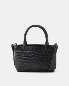 Мини-сумка плетеная из кожи Stella Rittwagen, черный