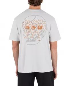 Мужская футболка с коротким рукавом Skulls And Flowers Hurley, серебряный
