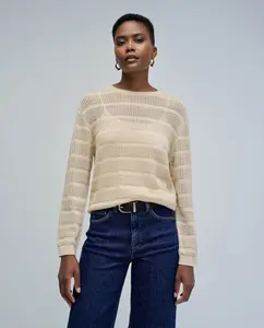 Женский свитер с блестками из трикотажа Salsa Jeans, золотой