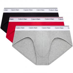 Мужские трусы 3 штуки Calvin Klein, серый/красный/черный