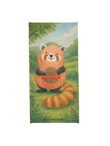 Mr. & Mrs. Panda Спортивное полотенце с изображением красной панды, без надписи, белого цвета