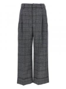 Клетчатые шерстяные брюки Brunello Cucinelli, серый