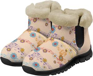 Женские зимние ботинки Jeiento Music Note с утолщенной подошвой для повседневной ходьбы, Music Note Floral