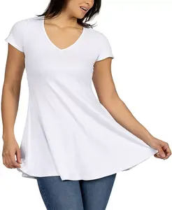 Женская туника свободного кроя с короткими рукавами 24seven Comfort Apparel, белый