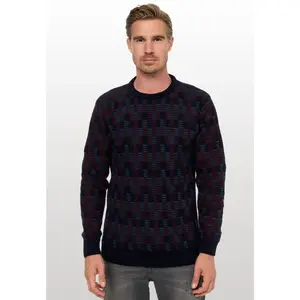 Вязаный свитер Rusty Neal с красивым узором, красный