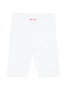 Шорты с вышитым логотипом Msgm Kids, белый