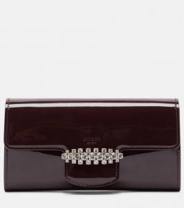 Кошелёк на цепочке Bing из лаковой кожи Jimmy Choo, Deep Merlot/Silver