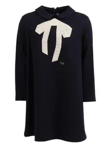 Платье с воротником и бантом Il Gufo, синий