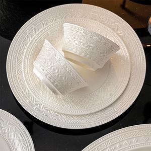 Luowei Dunhuang Bone China набор посуды, подглазурная цветная чаша для новоселья, новый 2025 набор керамических чаш и тарелок Jingdezhen, набор чаш и тарелок, набор из чаши, тарелки и блюда