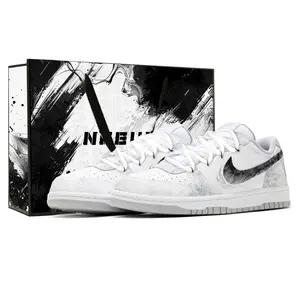 Кроссовки Dunk Misty Shadow, Shopping Bag Height Increasing, устойчивые к истиранию и скольжению, низкие, для скейтбординга, мужские Nike, белый серый (shopping bag)