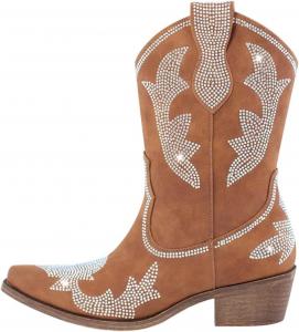 Generic Взрослые черные вышитые ковбойские сапоги с острым носком, ботильоны большого размера с боковой молнией