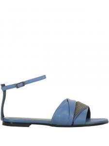 Босоножки, украшенные стразами Fabiana Filippi, синий