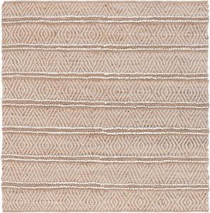 Ковер SAFAVIEH, 183 x 183 см, Cape Cod Collection, Ivory & Natural, ручной работы, геометрический полосатый, джут и хлопок, идеален для помещений с высокой проходимостью в гостиной, спальне (CAP845A)