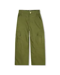 Детские карго-штаны зеленого цвета из хлопка Kenzo Kids