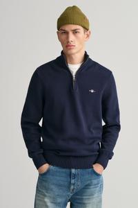 Повседневный хлопковый свитер на молнии 1/2 Gant, черный