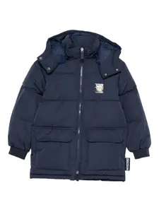 Куртка с капюшоном Moschino Kids, синий