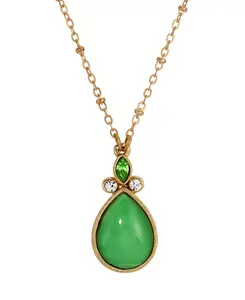 Ожерелье из зеленых каплевидных кристаллов 2028, green