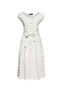 Платье А-силуэта с принтом в горошек по всей поверхности QUEEN KEROSIN, белый