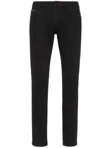 Philipp Plein узкие джинсы Lion Circus средней посадки, черный