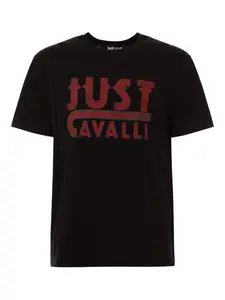 Футболка с короткими рукавами и принтом логотипа Just Cavalli, черный