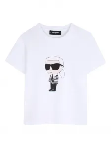 Футболка с графичным принтом Karl Lagerfeld Kids, белый