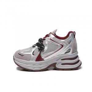 Женские кроссовки с низким, массивным верхом, устойчивые к истиранию Bull charm, Silver Red