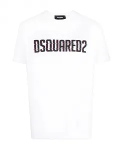 Хлопковая футболка с круглым вырезом Dsquared2, белый